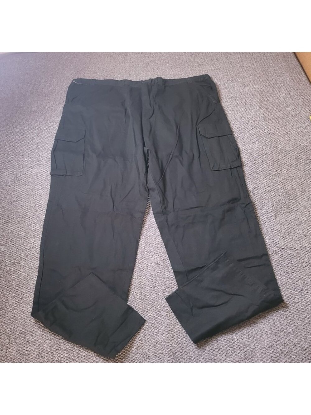 Boulder Creek Cargo Pants Mens 54 x38L Big Tall Khaki Elastic LL Chino Black y2K